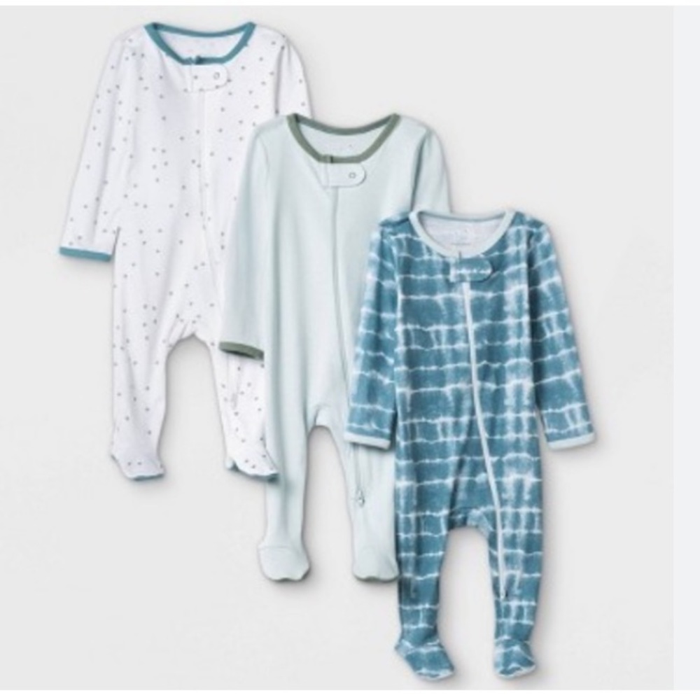 Baby Boys' 3pk Tie-Dye Sleep N' Play